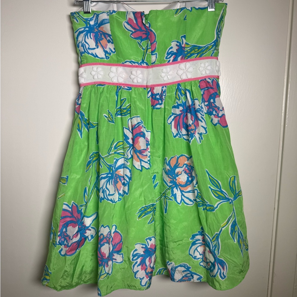 Lilly Pulitzer Langley Green Strapless A-Line Dress - Picture 10 of 10